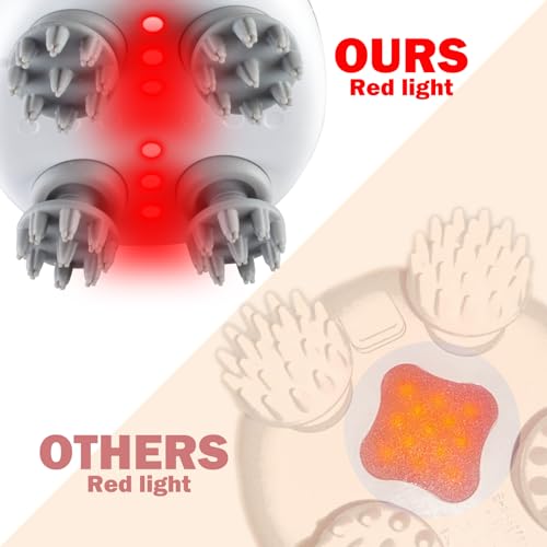 Red Light Therapy Scalp Massager with Waterproof Design & Wireless Charging