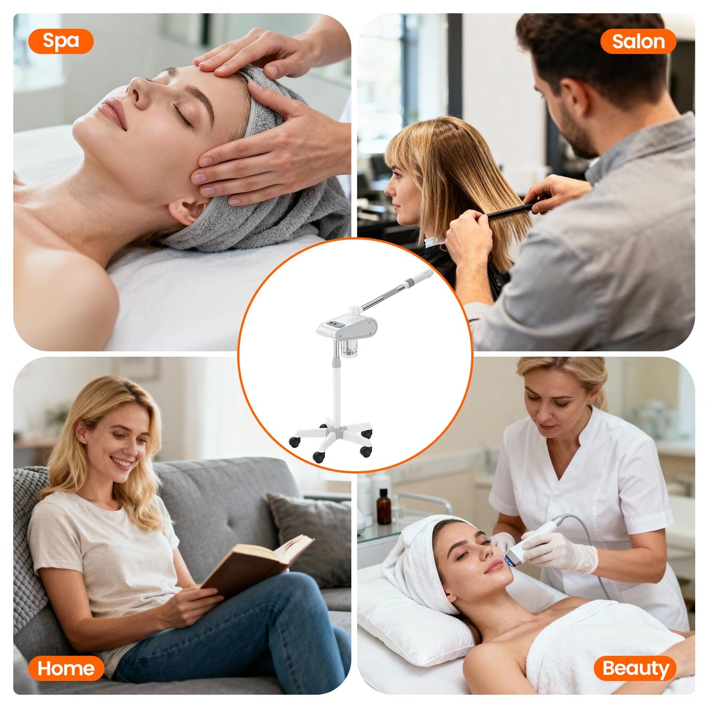 Nano Ionic Facial Steamer with Ozone Mist for Deep Pore Cleansing & Hydration