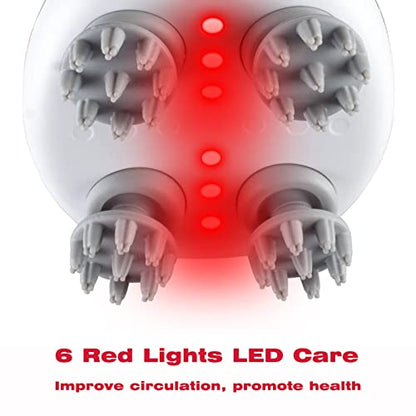 Red Light Therapy Scalp Massager with Waterproof Design & Wireless Charging