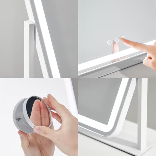 LED Makeup Mirror with 5X Magnification and Adjustable Lighting Modes