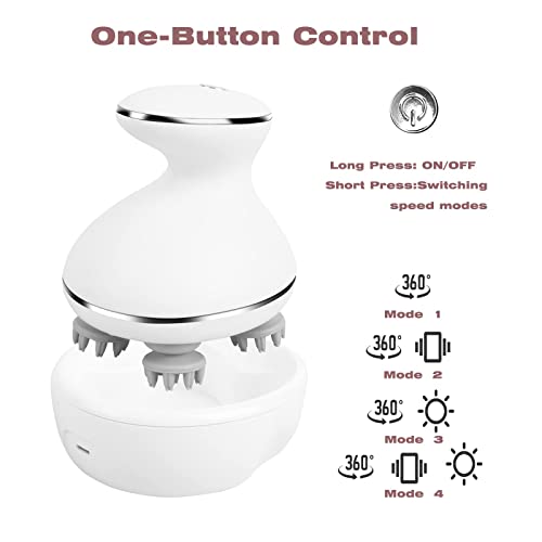 Red Light Therapy Scalp Massager with Waterproof Design & Wireless Charging