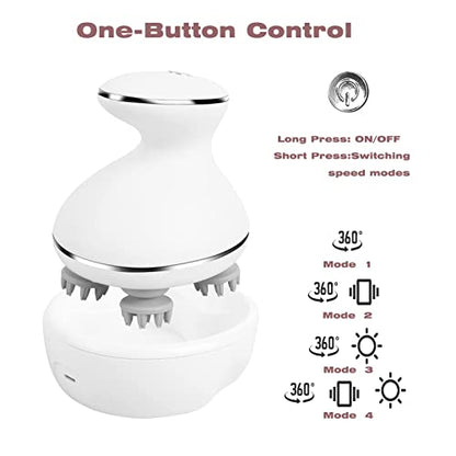 Red Light Therapy Scalp Massager with Waterproof Design & Wireless Charging