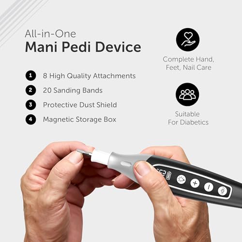Cordless Electric Nail File Kit for Manicure, Pedicure & Callus Care