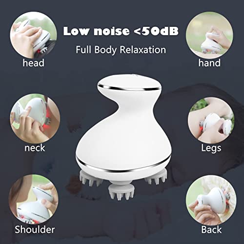 Red Light Therapy Scalp Massager with Waterproof Design & Wireless Charging