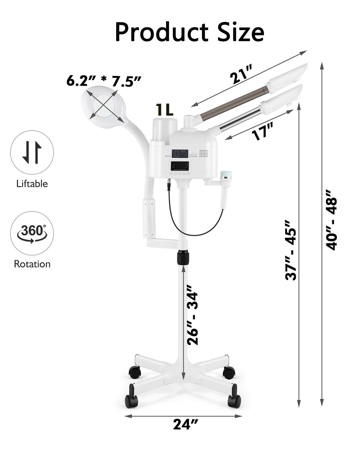 Professional Facial Steamer with Fast Heating for Salon & Home Skincare Use