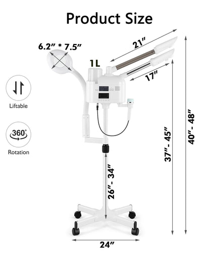 Professional Facial Steamer with Fast Heating for Salon & Home Skincare Use