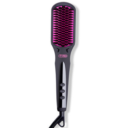 Ionic Hair Straightening Brush with Adjustable Heat Levels for Smooth Styling