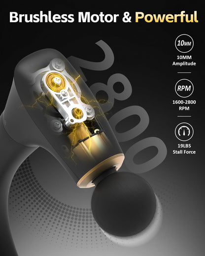 2-in-1 Percussion Massage Gun with Extension Handle for Deep Tissue Relief