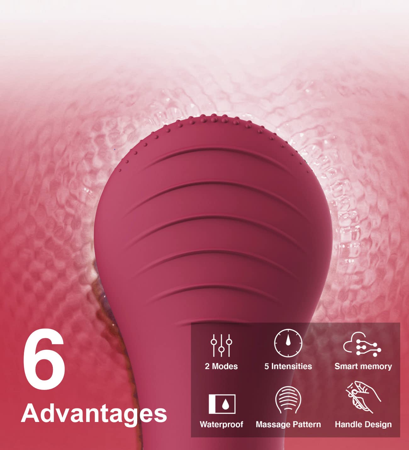 Ultrasonic Facial Cleansing Brush - Waterproof Rechargeable Face Scrubber