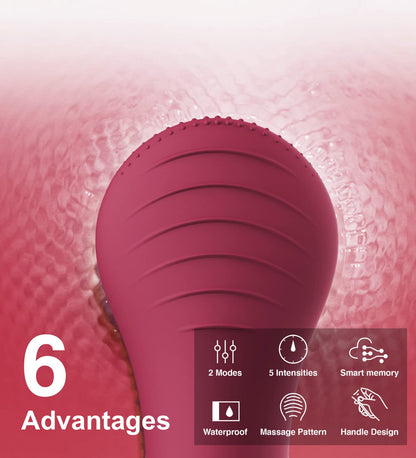 Ultrasonic Facial Cleansing Brush - Waterproof Rechargeable Face Scrubber