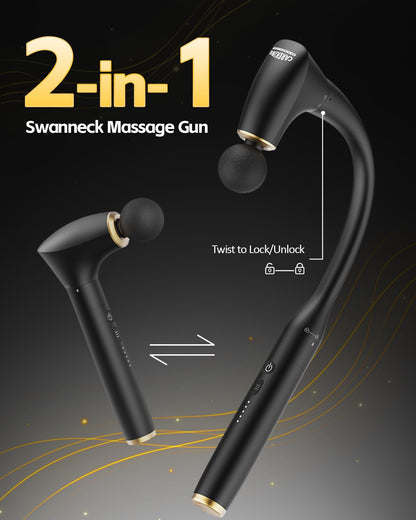 2-in-1 Percussion Massage Gun with Extension Handle for Deep Tissue Relief
