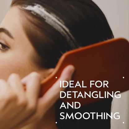 Wooden Paddle Hair Brush for Detangling, Smoothing & Blow Drying