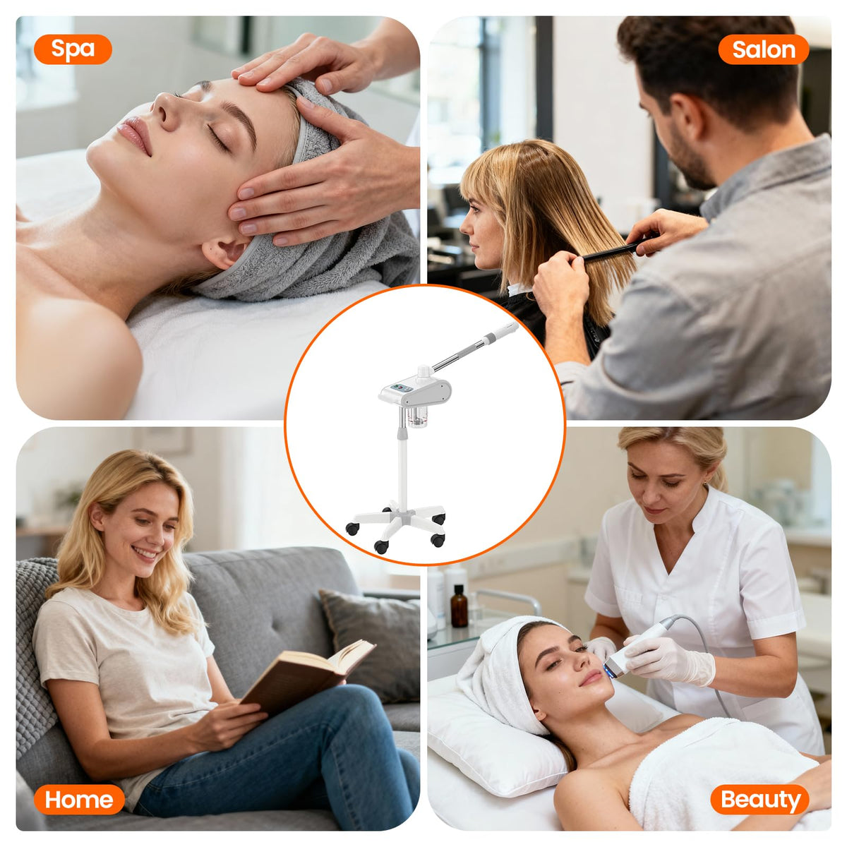 Nano Ionic Facial Steamer with Ozone Mist for Deep Pore Cleansing & Hydration