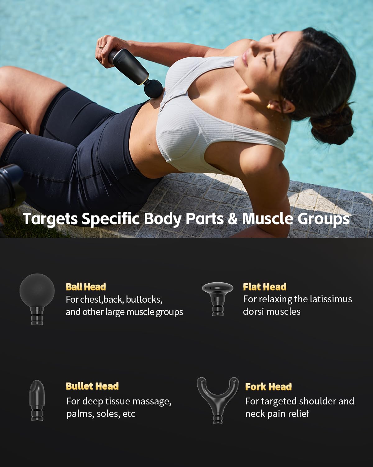 2-in-1 Percussion Massage Gun with Extension Handle for Deep Tissue Relief