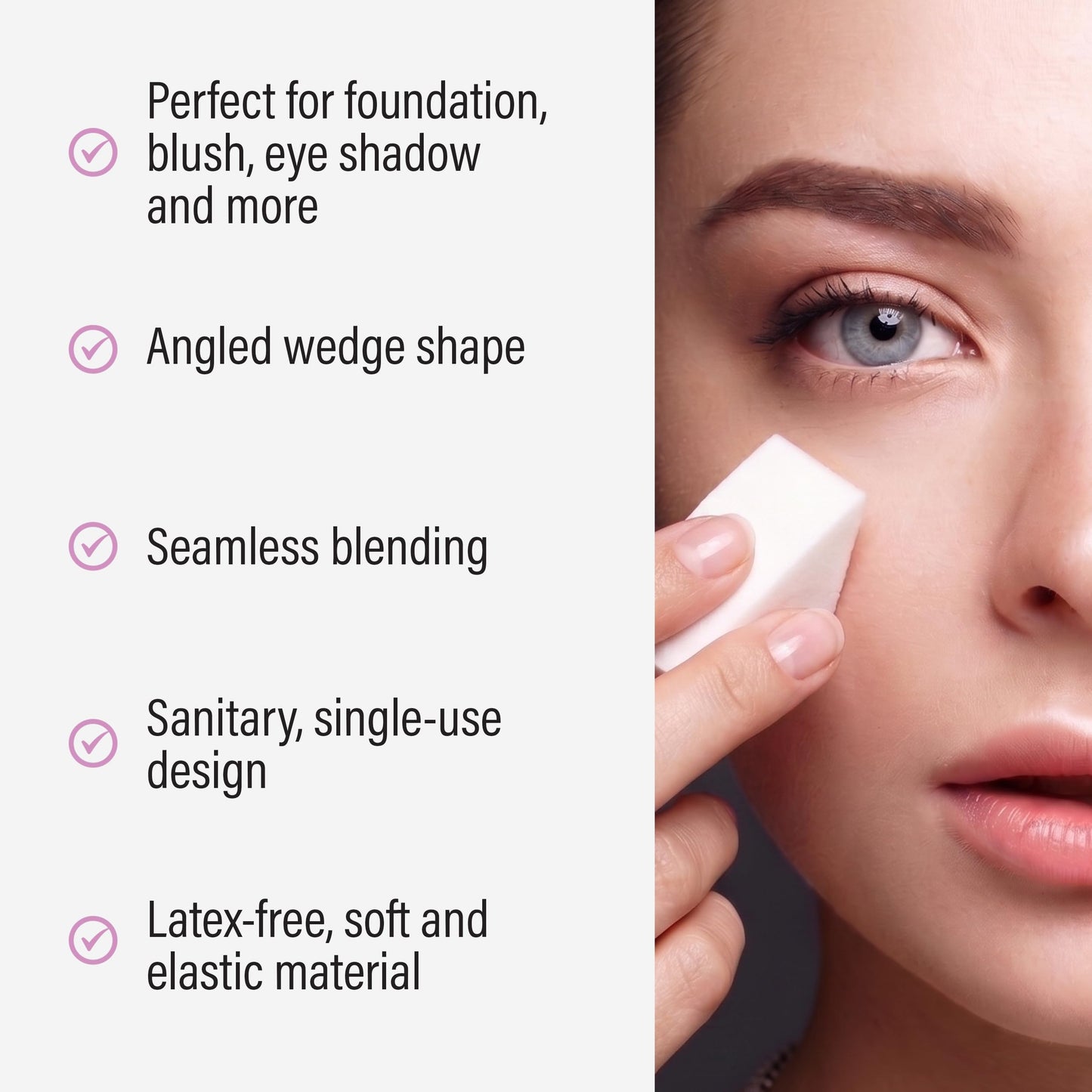 Latex-Free Makeup Sponge Wedges for Foundation & Blending Application