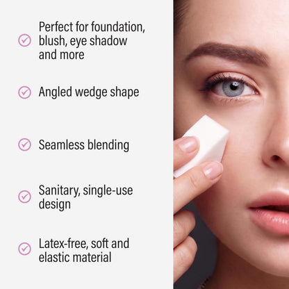 Latex-Free Makeup Sponge Wedges for Foundation & Blending Application