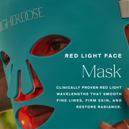 HigherDOSE Red Light Therapy Mask, FSA Eligible, FDA Cleared LED Face Mask