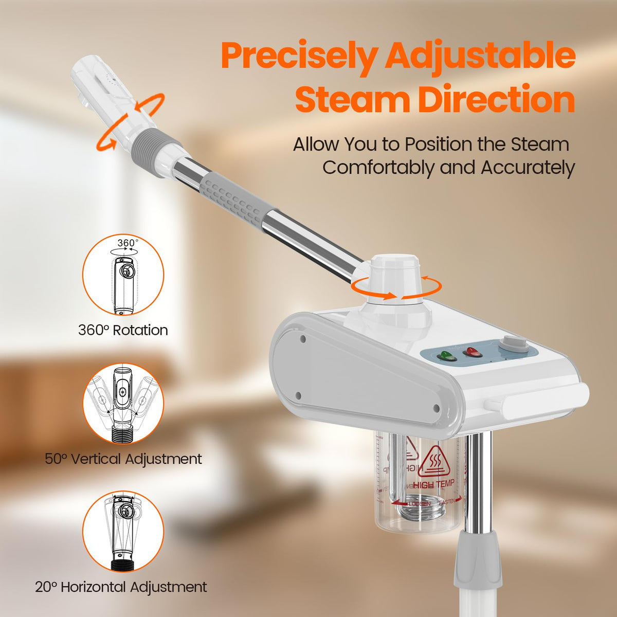 Nano Ionic Facial Steamer with Ozone Mist for Deep Pore Cleansing & Hydration