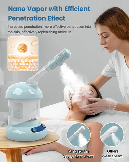 Nano Ionic Facial Steamer with Ozone Mist for Deep Skin Cleansing