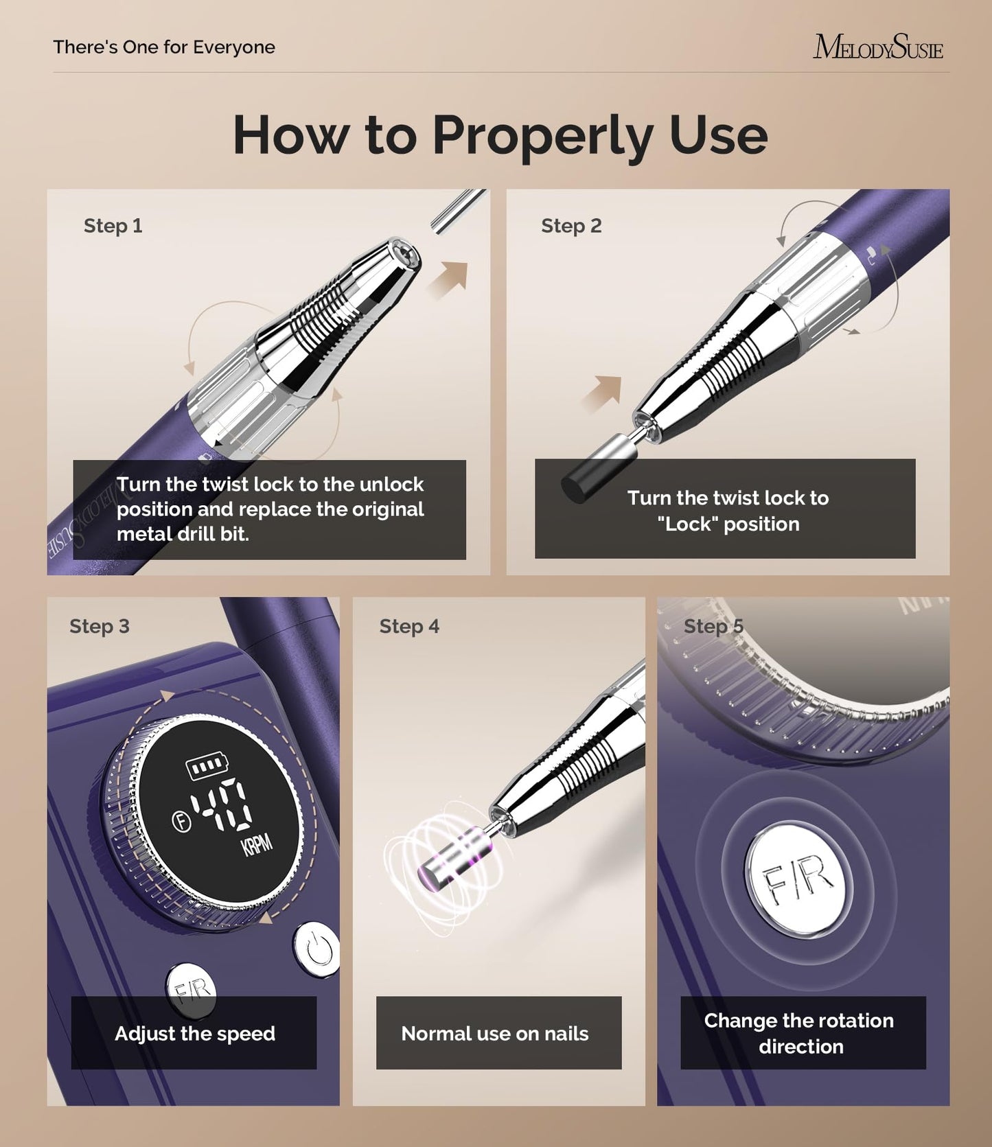 Portable Electric Nail Drill Kit with 40,000 RPM for Gel & Acrylic Nails