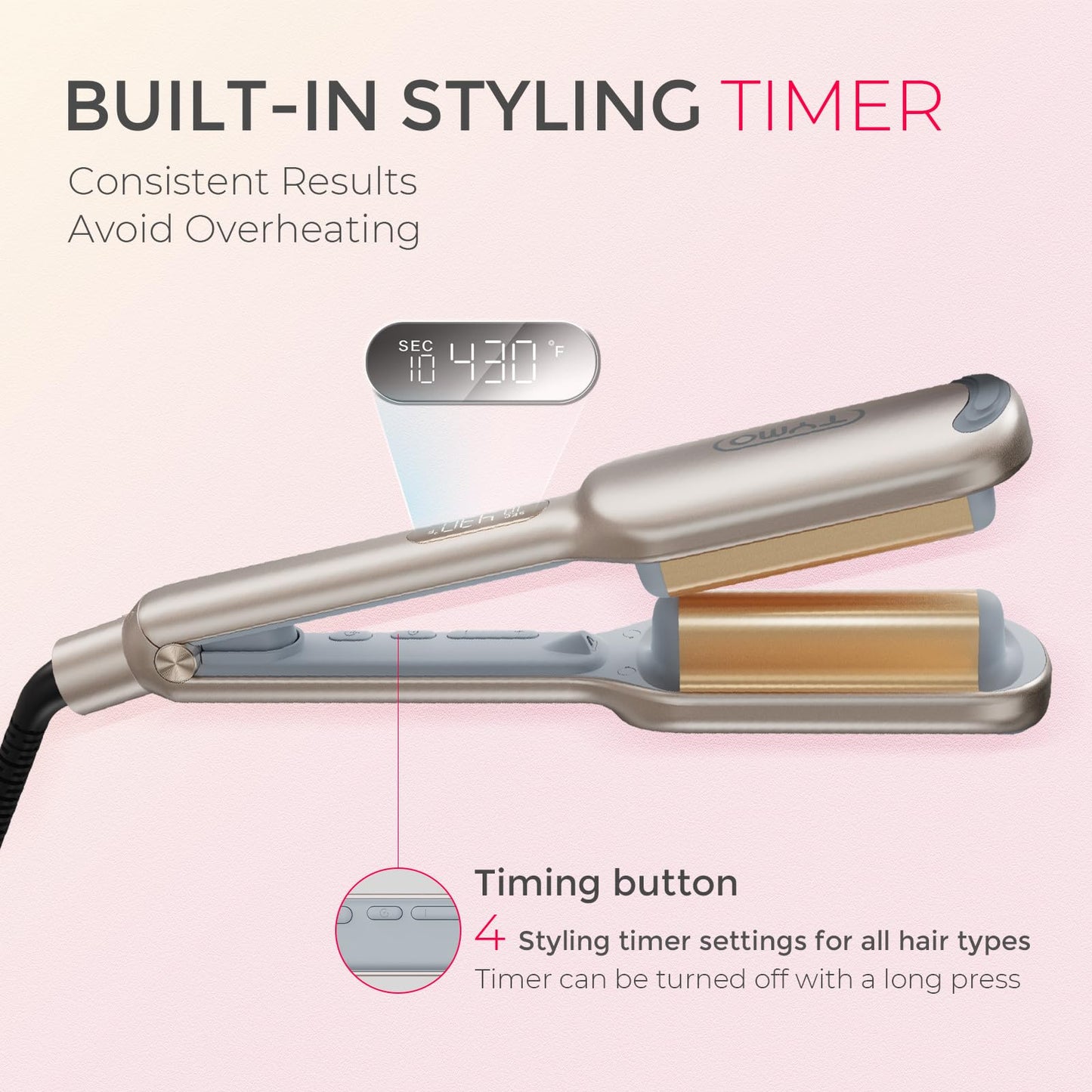 3-Barrel Hair Waver with Ionic Ceramic Technology for Beach Waves