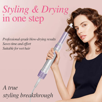 5-in-1 Hot Air Styler Brush for Hair Drying, Curling & Volumizing