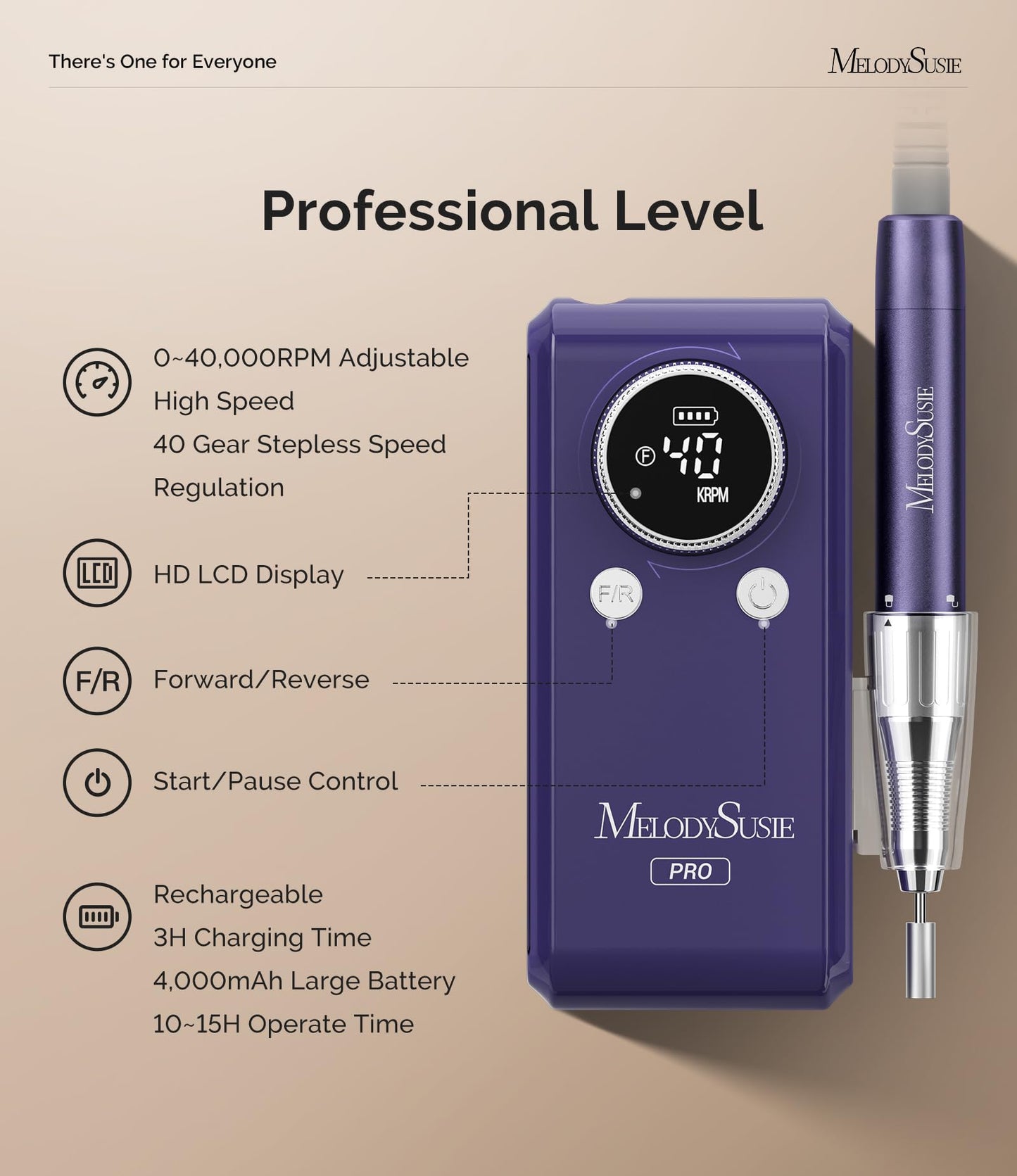 Portable Electric Nail Drill Kit with 40,000 RPM for Gel & Acrylic Nails