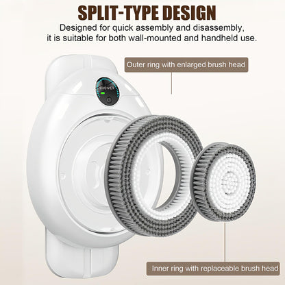 Wall-Mounted Electric Body Scrubber with Soft Bristles for Shower Care