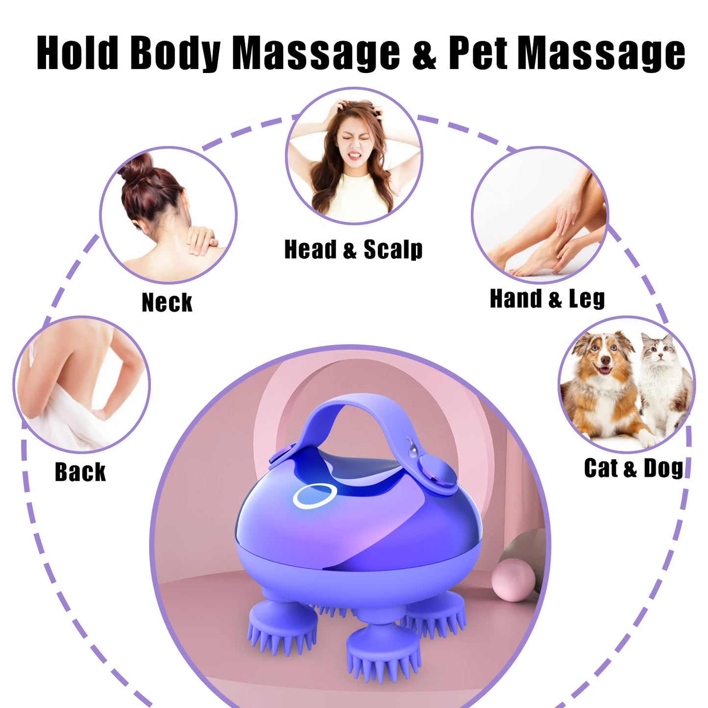 Electric Scalp Massager with Waterproof Design for Relaxing Hair Care