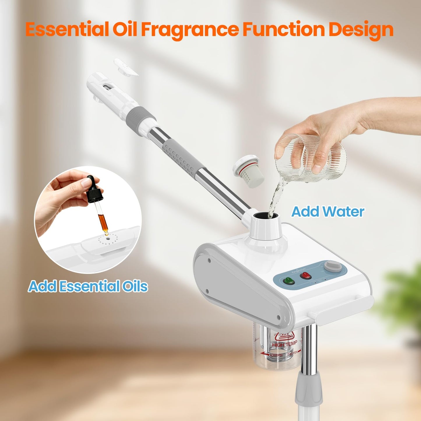 Nano Ionic Facial Steamer with Ozone Mist for Deep Pore Cleansing & Hydration
