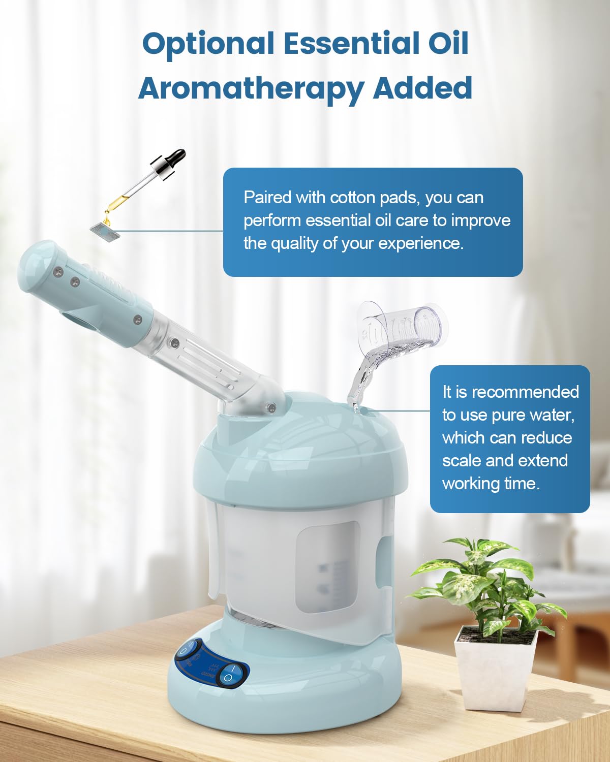 Nano Ionic Facial Steamer with Ozone Mist for Deep Skin Cleansing