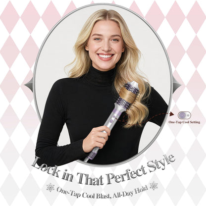5-in-1 Hot Air Styler Brush for Hair Drying, Curling & Volumizing