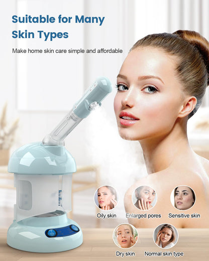 Nano Ionic Facial Steamer with Ozone Mist for Deep Skin Cleansing