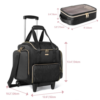 Prokva Rolling Makeup Case, Professional Makeup Train Case with Wheels