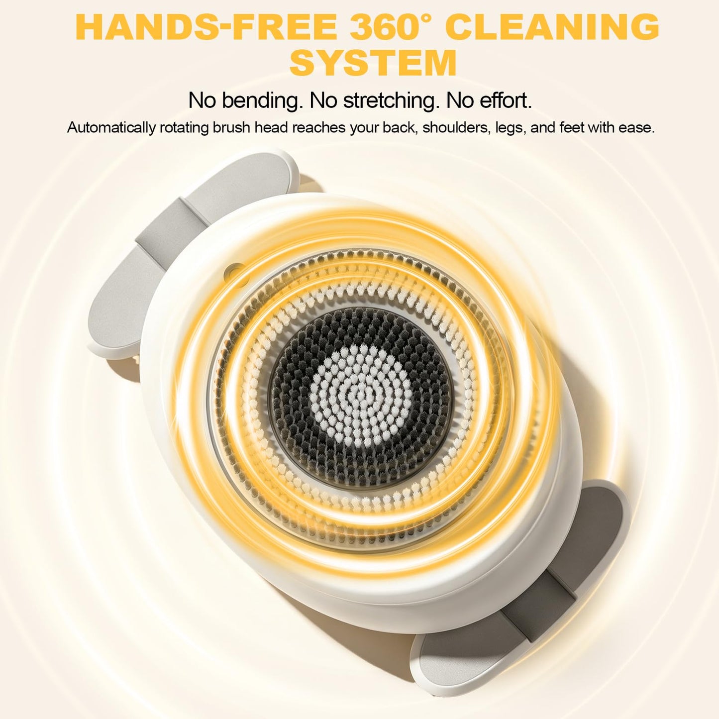 Wall-Mounted Electric Shower Body Scrubber with Soft Bristles & Replaceable Heads