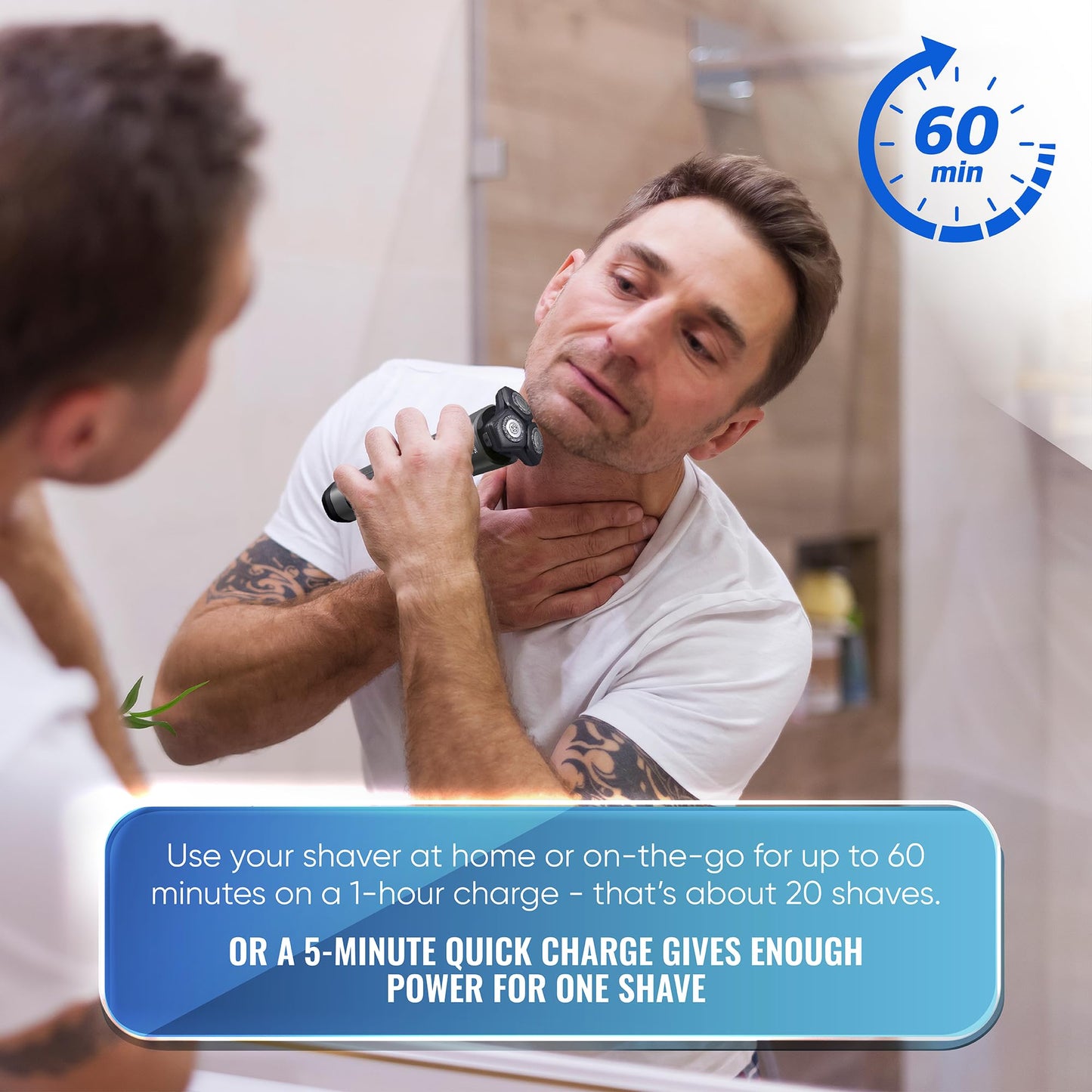Rechargeable Wet & Dry Electric Shaver with Pop-Up Trimmer for Men