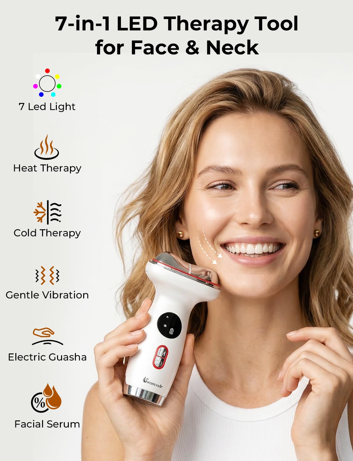 7-in-1 LED Face Sculpting Tool with Hot & Cold Therapy Gua Sha