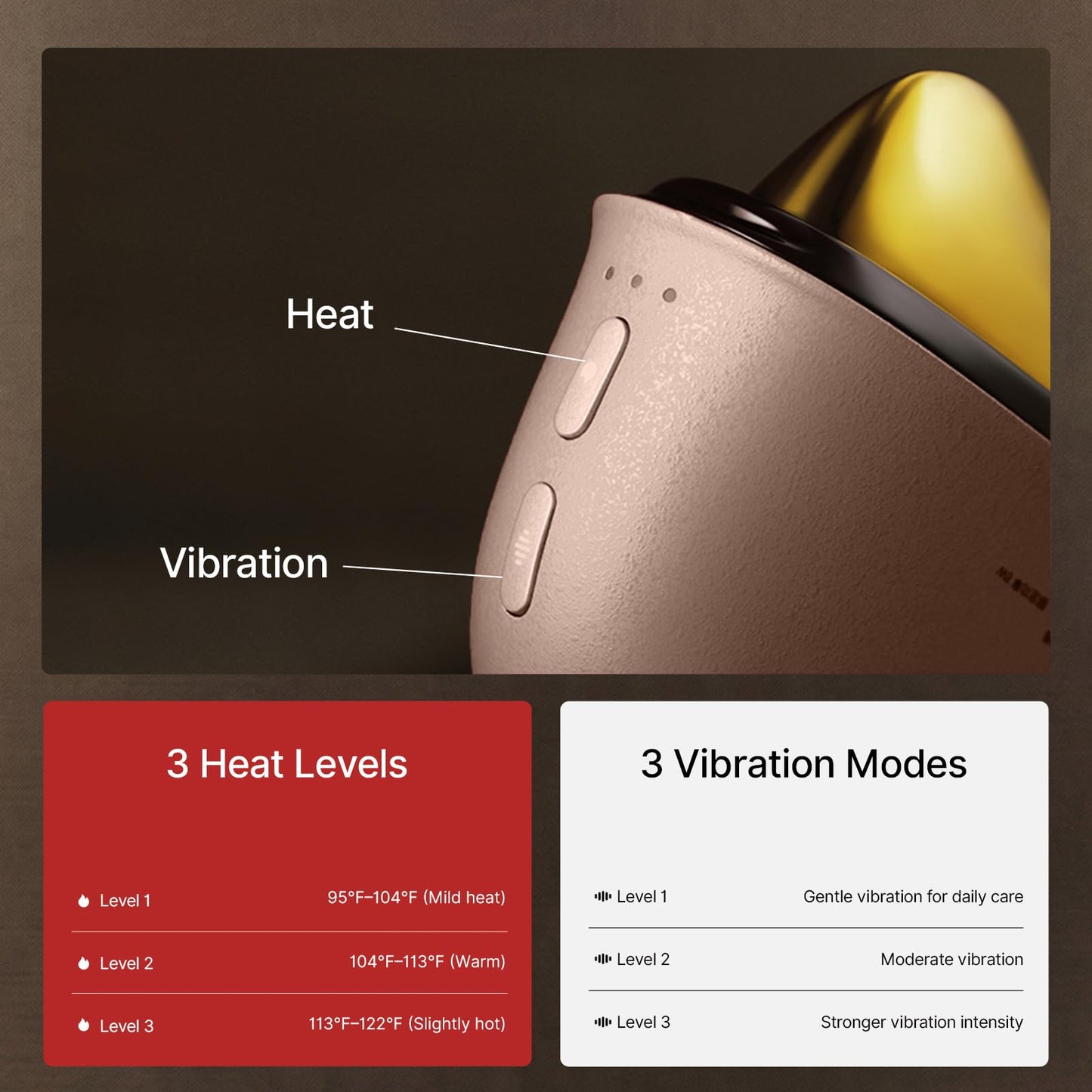LED Red Light Therapy Face Massager with Heated Gua Sha Sculpting Tool
