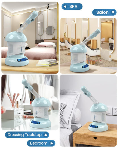 Nano Ionic Facial Steamer with Ozone Mist for Deep Skin Cleansing