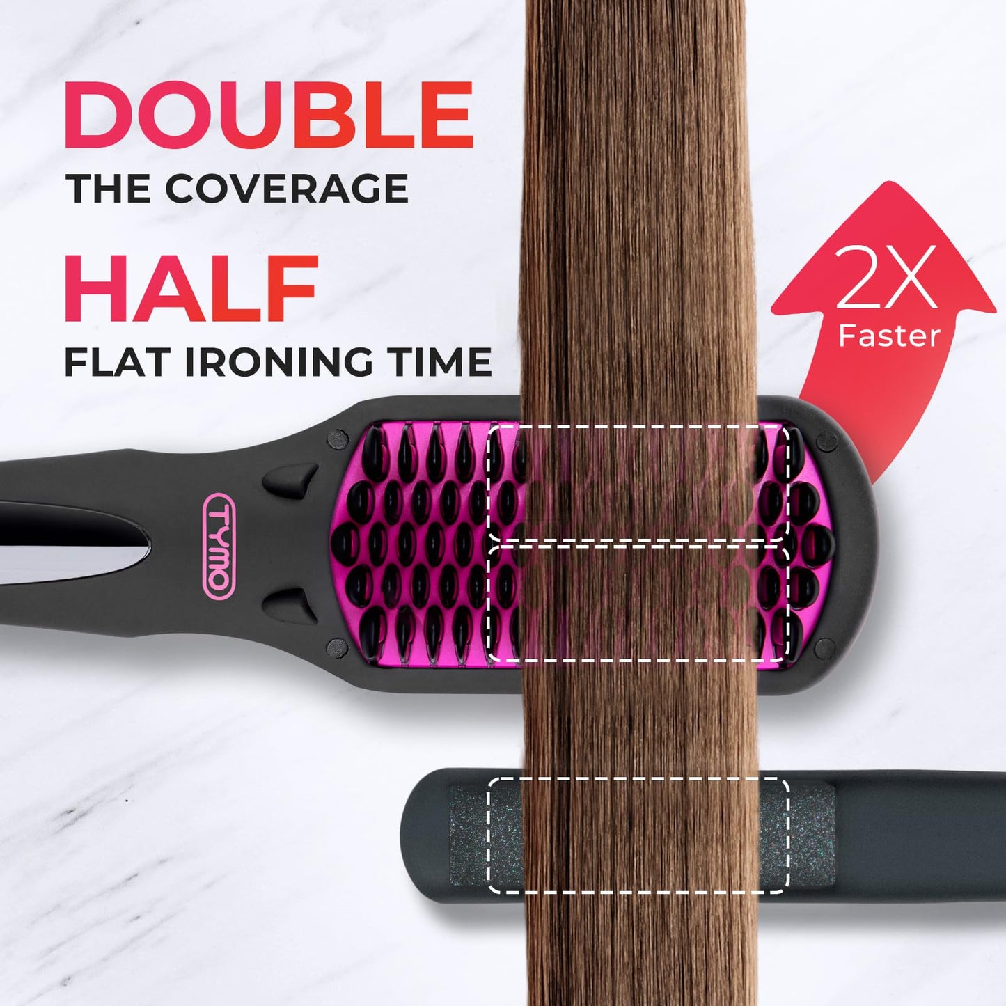 Ionic Hair Straightening Brush with Adjustable Heat Levels for Smooth Styling