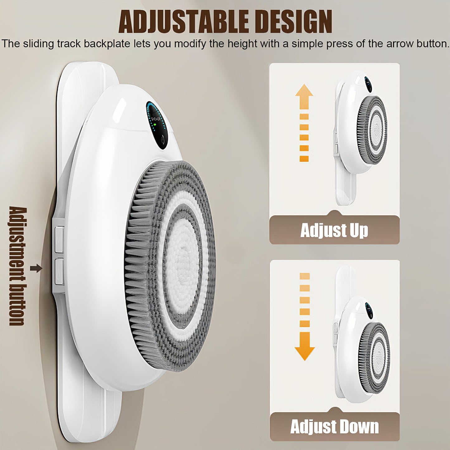 Wall-Mounted Electric Body Scrubber with Soft Bristles for Shower Care