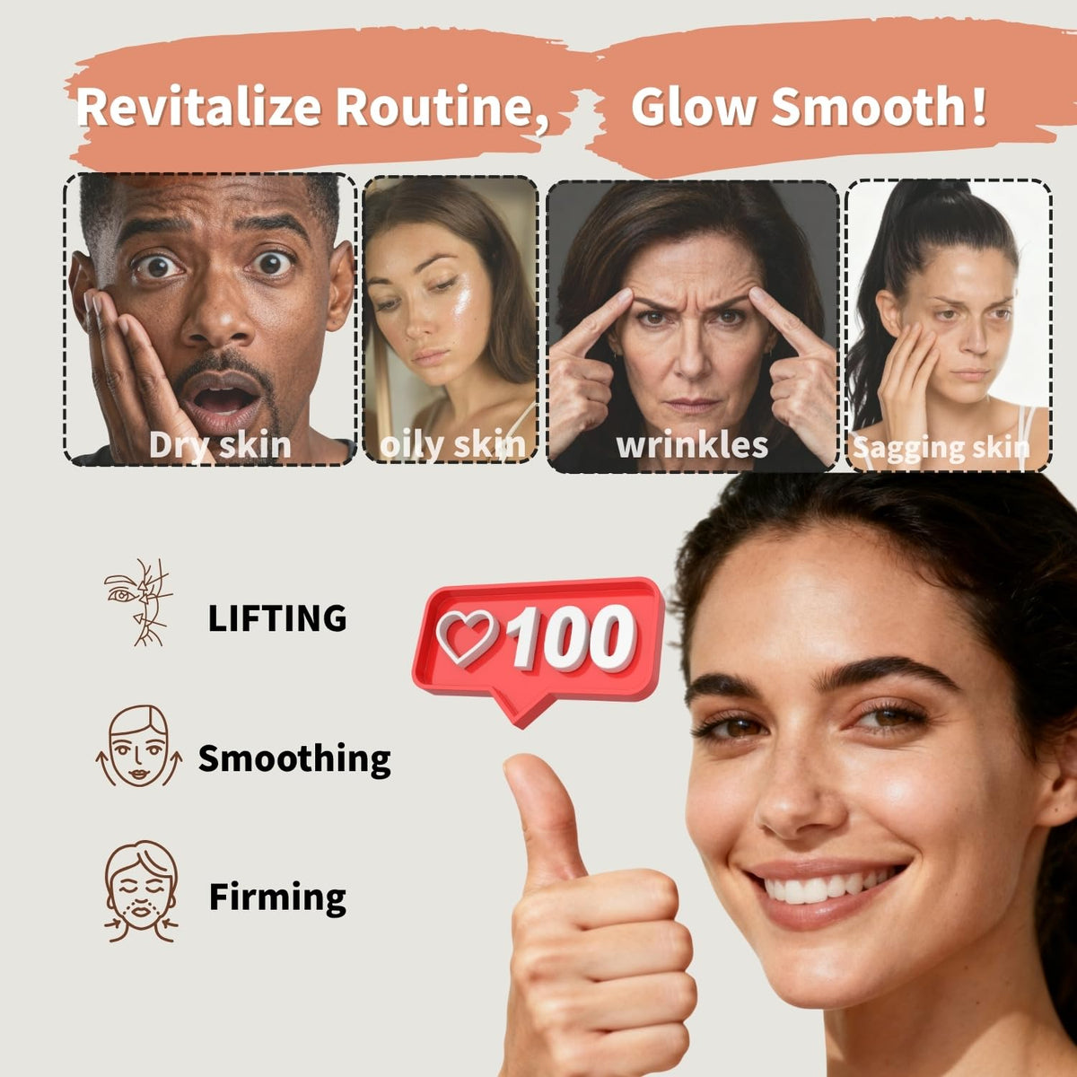 Microcurrent Facial Device with Red Light Therapy