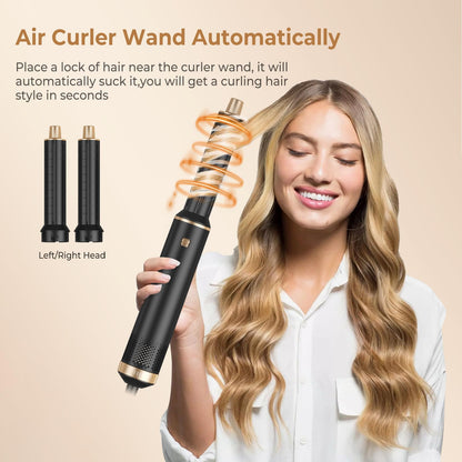 5-in-1 Hair Dryer Brush with Air Curling, Volumizing & Styling Tools
