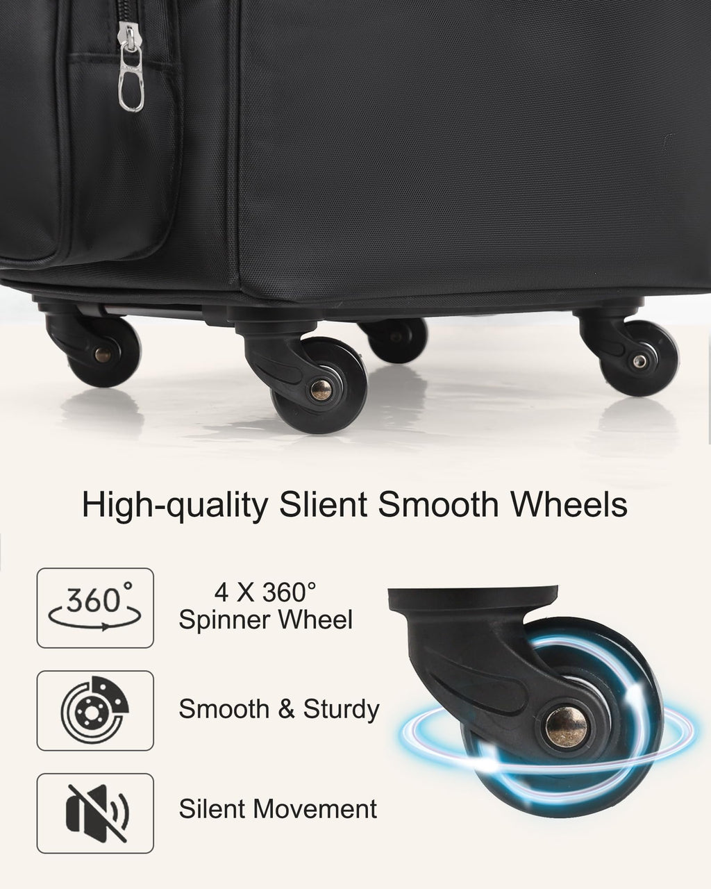 Rolling Makeup Train Case with Adjustable Dividers and Beauty Tool Storage Organizer