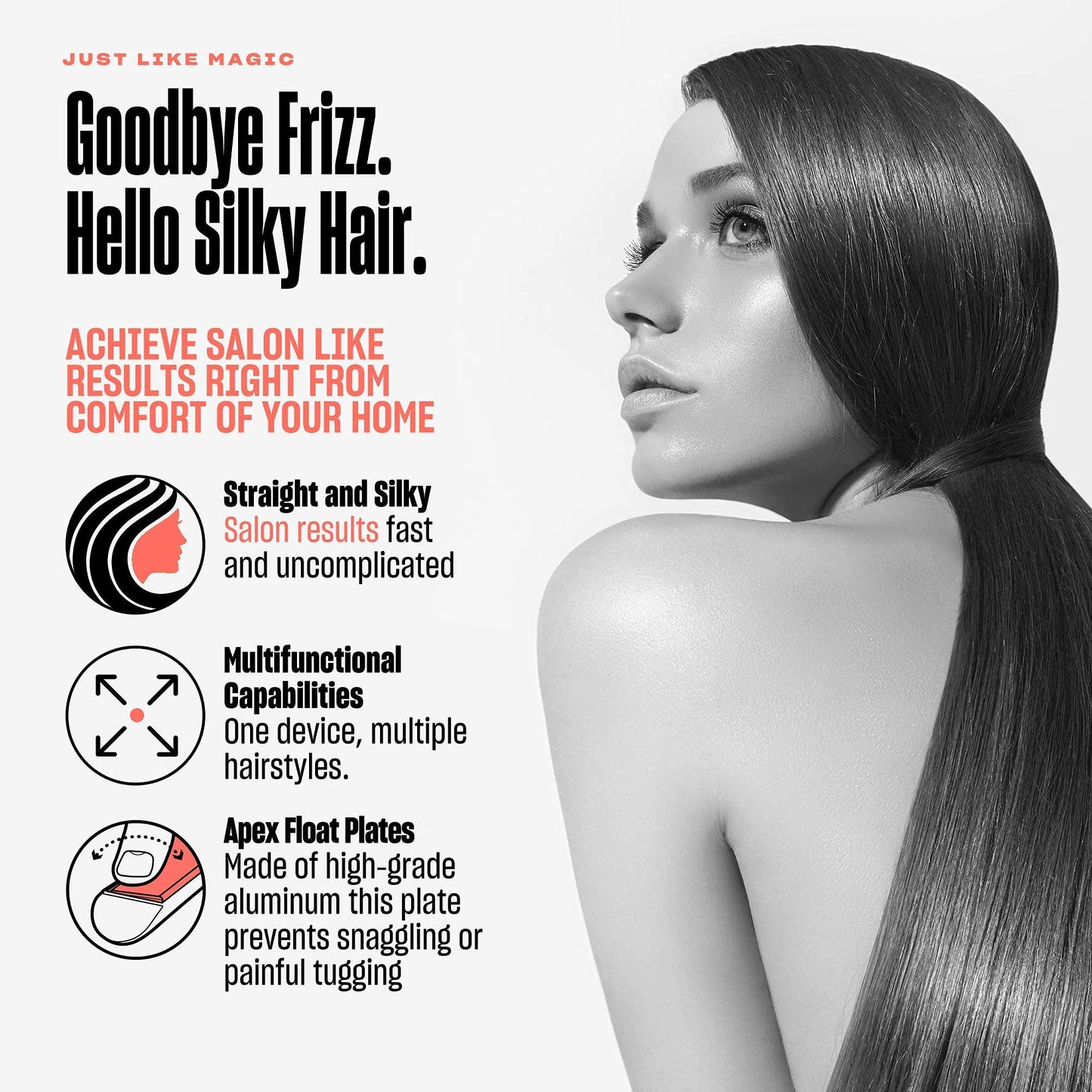 2-in-1 Hair Straightener & Curler with Fast Heating for All Styles