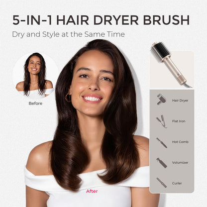 5-in-1 Ionic Hair Dryer Brush for Smooth Blowouts & Styling