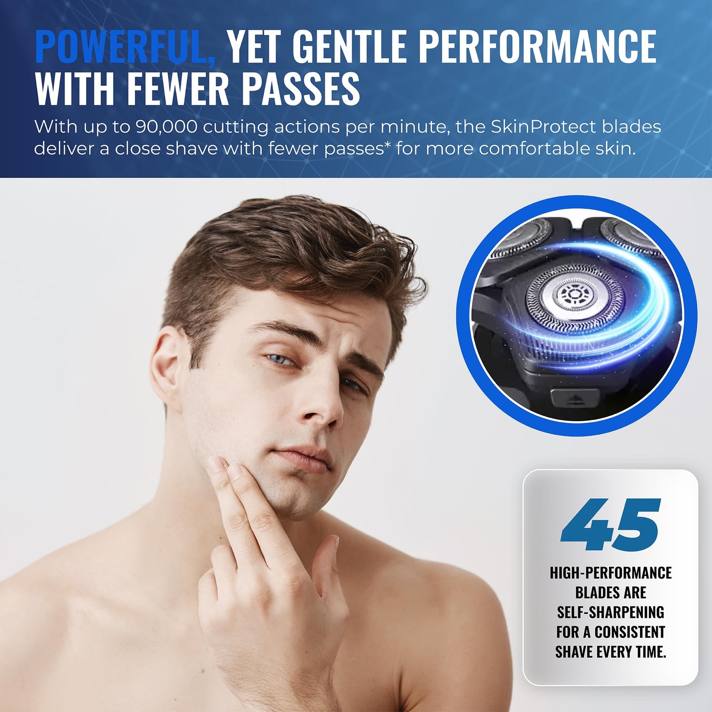 Rechargeable Wet & Dry Electric Shaver with Pop-Up Trimmer for Men