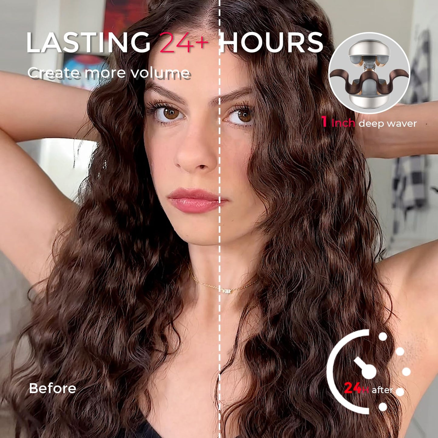 3-Barrel Hair Waver with Ionic Ceramic Technology for Beach Waves