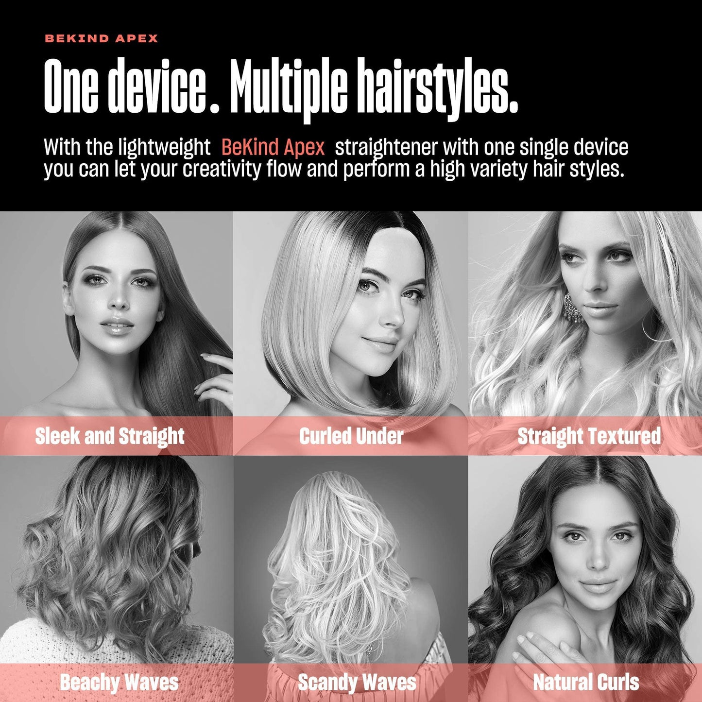 2-in-1 Hair Straightener & Curler with Fast Heating for All Styles