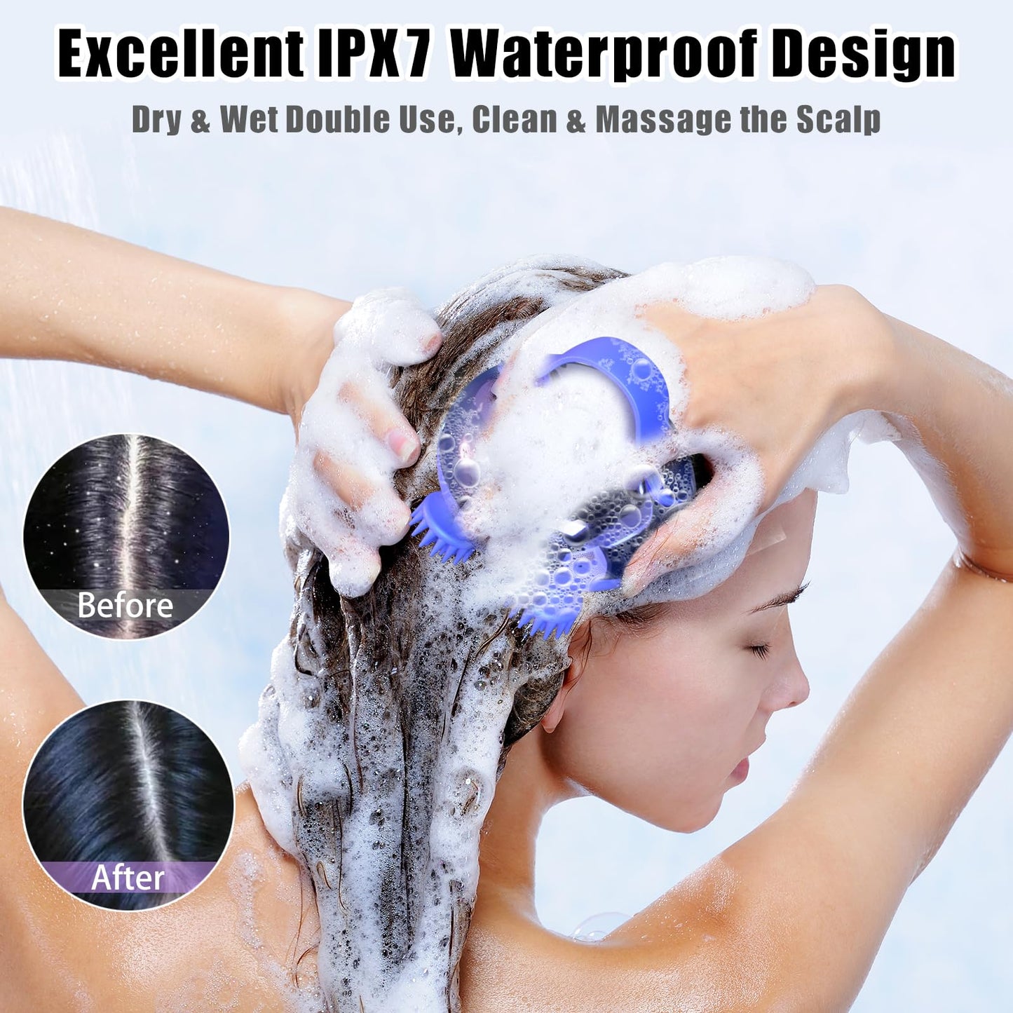 Electric Scalp Massager with Waterproof Design for Relaxing Hair Care